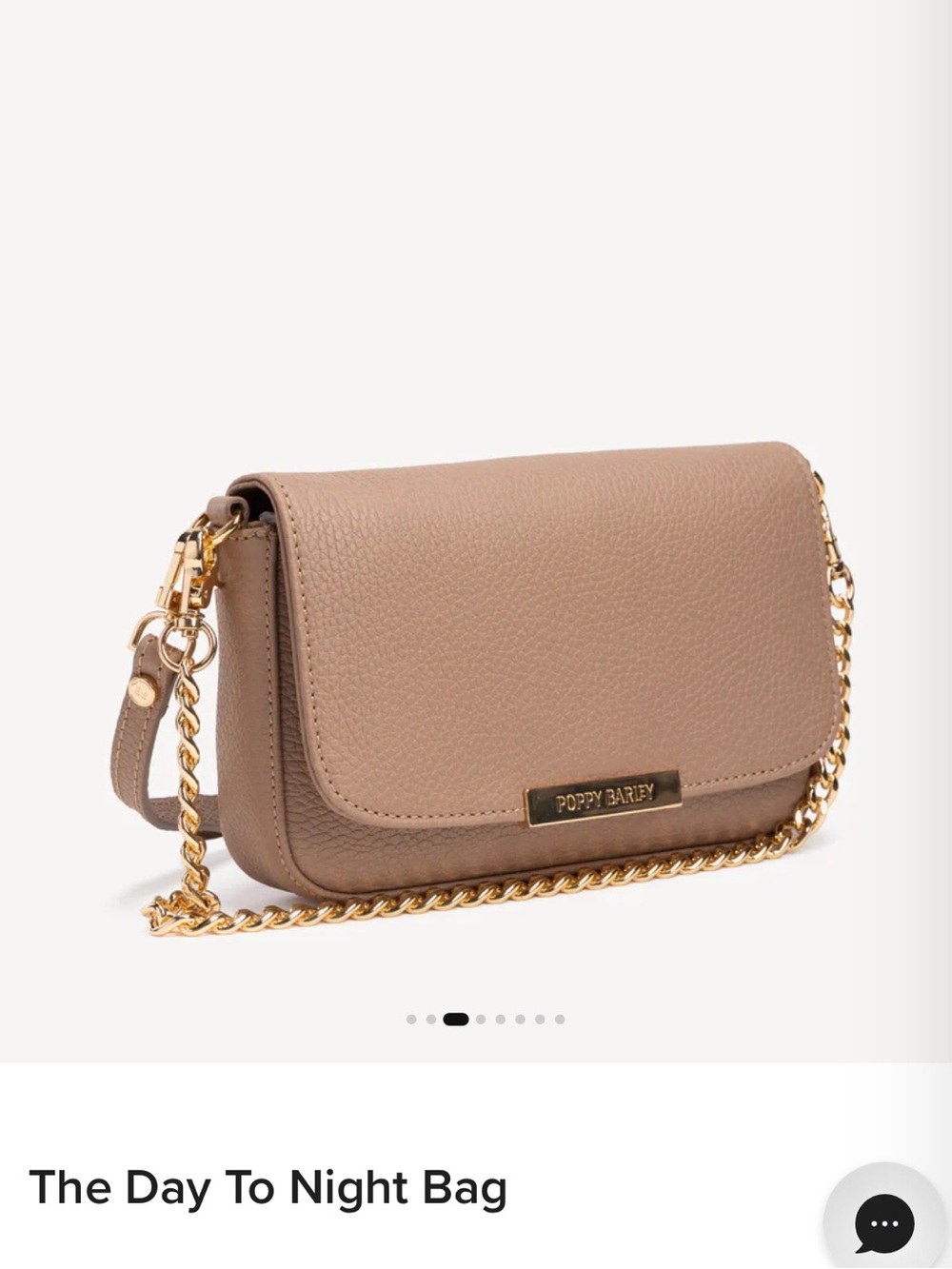 Poppy Barley Pebbled Leather Day to Night bag in biscotti